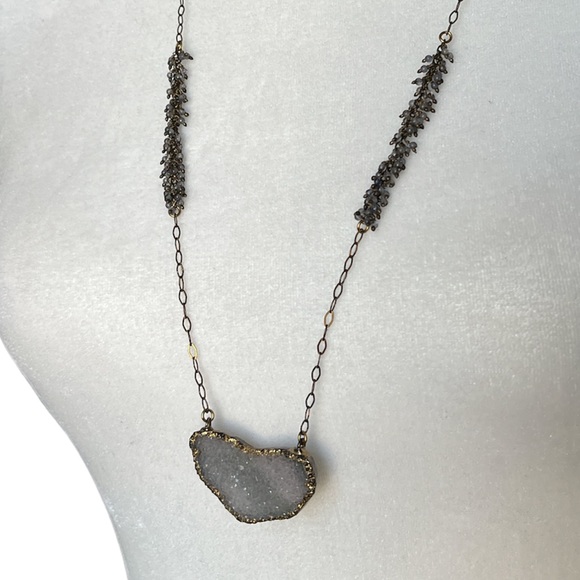 Boho Luxe Long Druzy Necklace - Picture 2 of 4